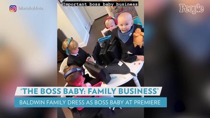Boss Babies! Alec and Hilaria Baldwin Dress Up in Matching Suits with Their 6 Kids for Film Premiere