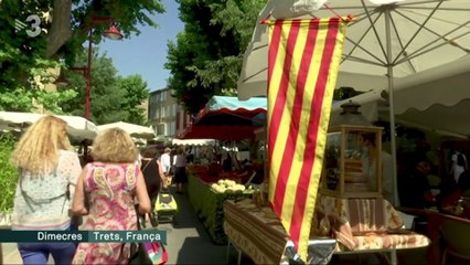 La télé catalaneTV3 sur le marché de Trets  : La Politique et les régionales "- Telenotícies cap de setmana migdia - 19juin2021
