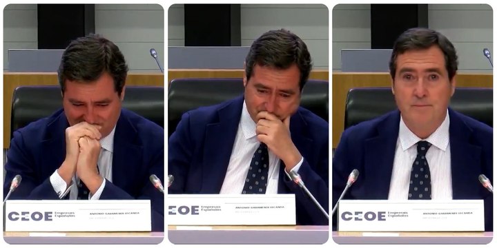 Antonio Garamendi llora arrepentido después de incendiar la CEOE con su apoyo a los indultos a los golpistas