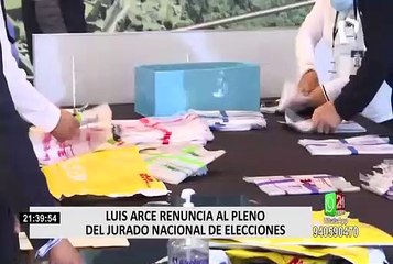 Luis Arce presentó su renuncia al Pleno del Jurado Nacional de Elecciones