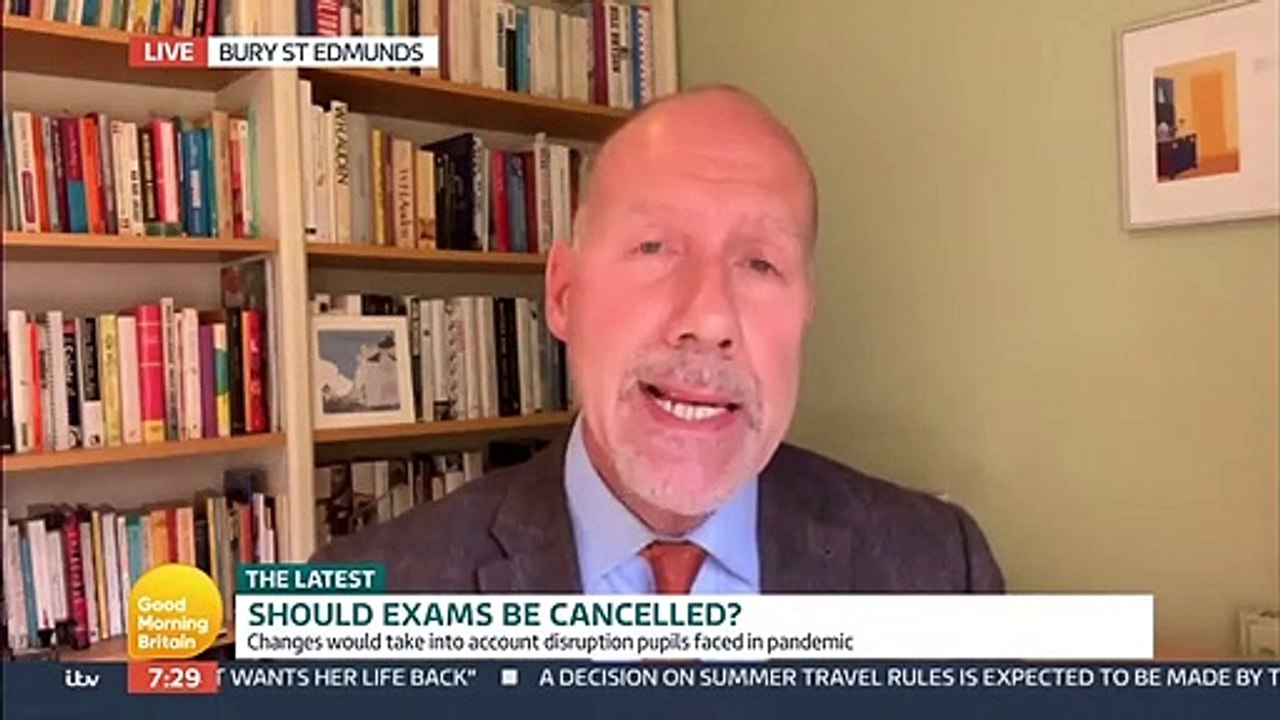 Good Morning Britain - Geoff Barton says cancelling exams 'will not give pupils the certainty' they need but a reduced number of exams and clarity on what assessments will look like would help