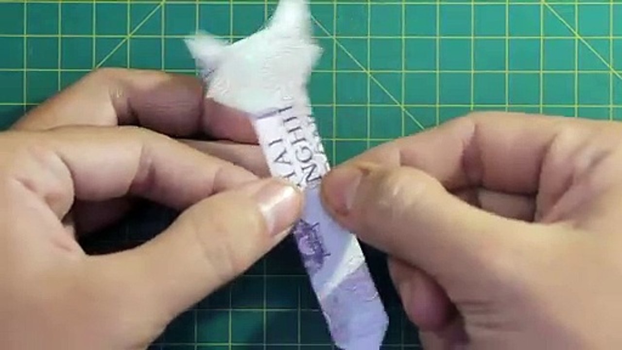 Money origami bookmark cat demo - origami money vietnam
