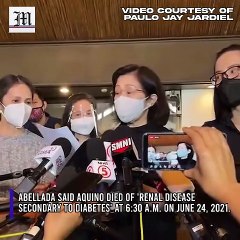 WATCH: Family confirms Aquino's death
