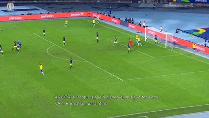 Revelan el VAR del primer gol de Brasil ante Colombia