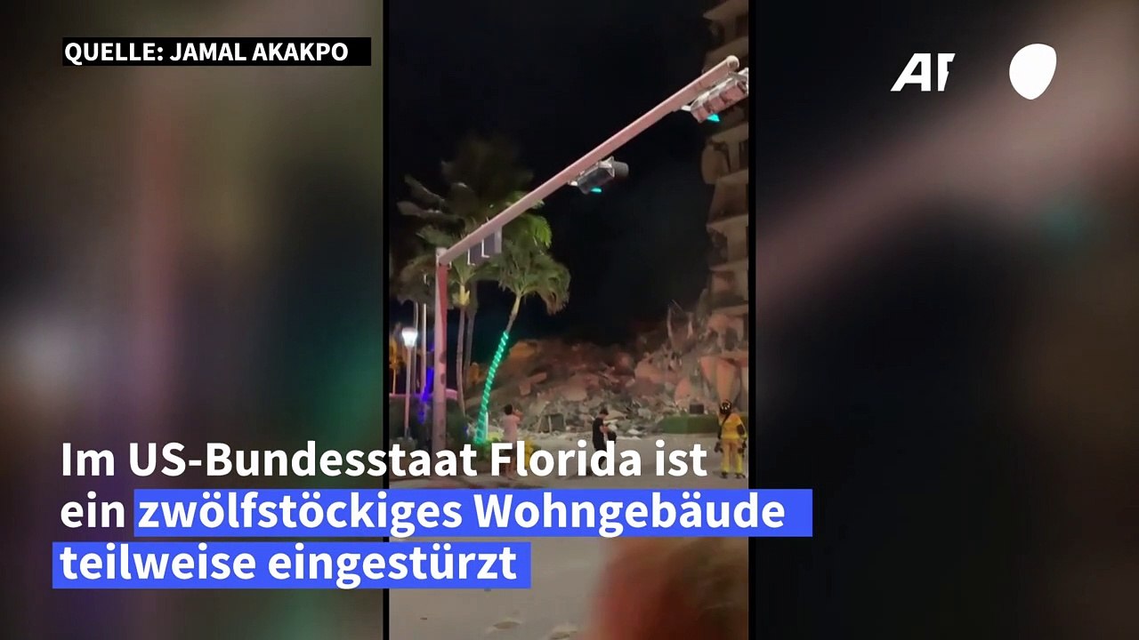 Zwölfstöckiges Gebäude in Florida teilweise eingestürzt