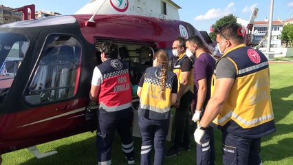 Buhar kazanın borusu patlaması sonucu yaralanan işçi hava ambulansıyla İstanbul’a götürüldü