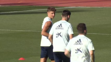 Primer entrenamiento de España para preparar los octavos de la Euro