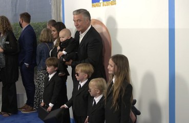 ‘Some Bossy Baldwinitos’: Alec Baldwin and family sport matching suits to film premiere