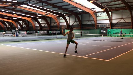 Réactions diverses face à un lob au tennis