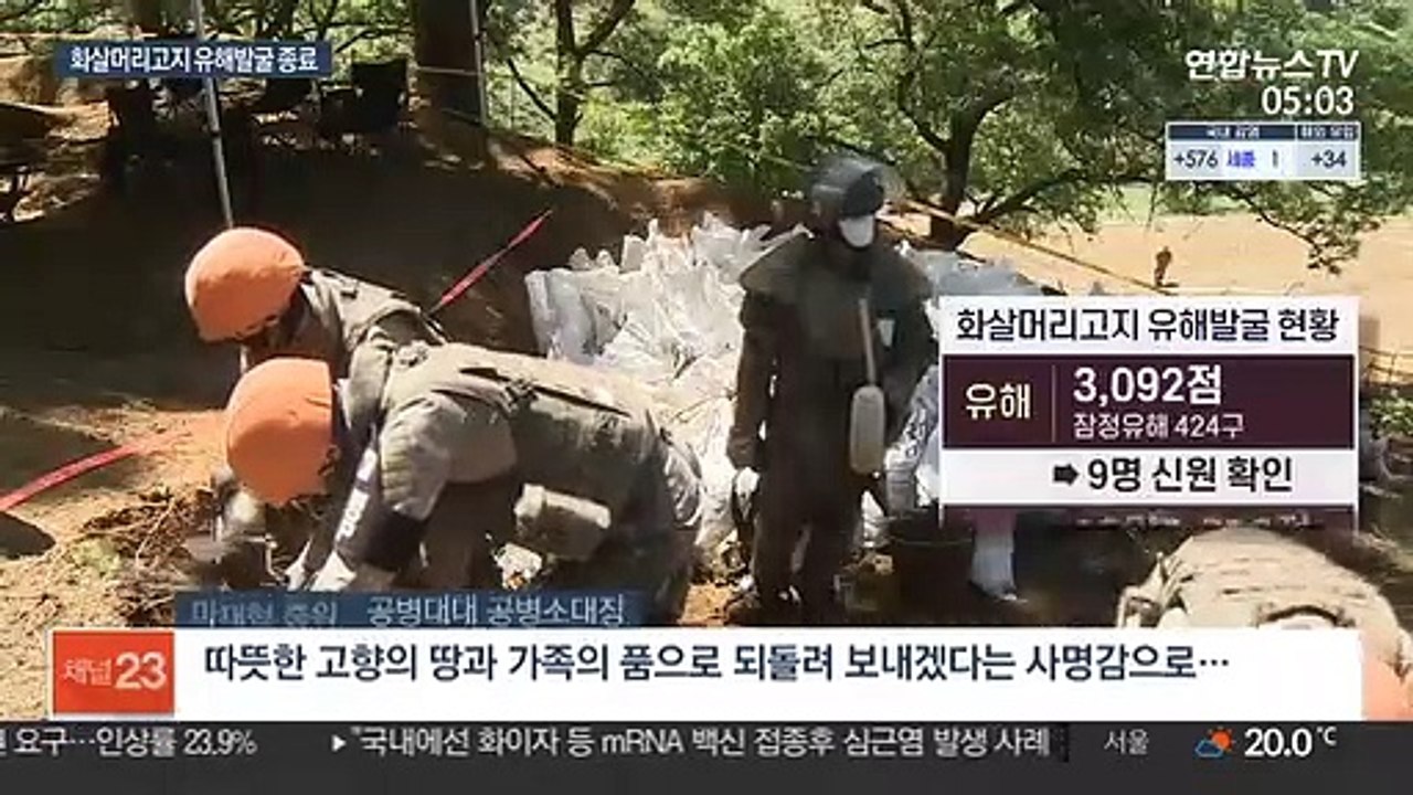 DMZ 화살머리고지 유해발굴 종료…"北 호응 노력"