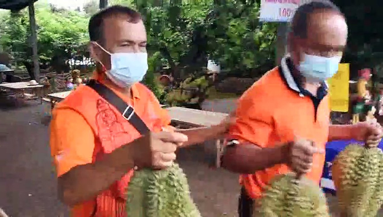 ศรีสะเกษ หลวงพ่อพุฒขอให้เกษตรกรช่วยกันรักษาคุณภาพทุเรียนภูเขาไฟ