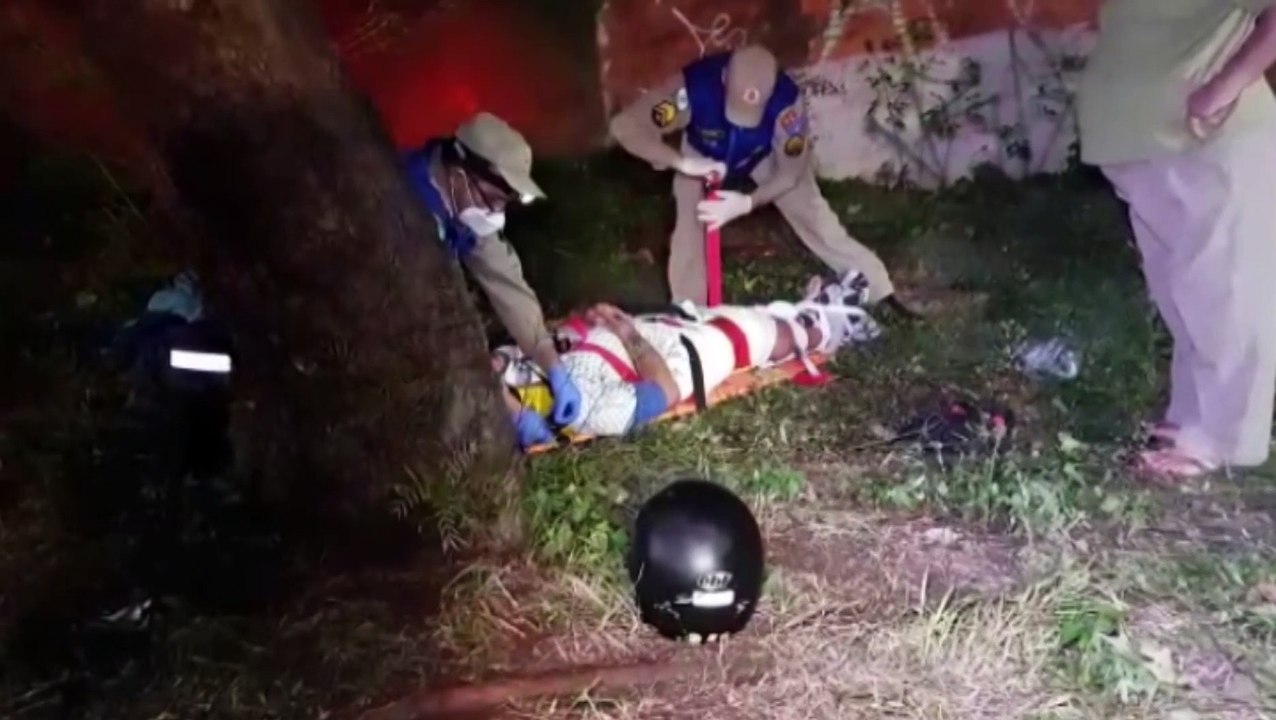 Motociclista sofre fratura na perna em forte colisão de trânsito no Bairro Morumbi