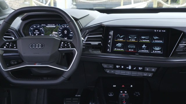 Audi Q4 Sportback e-tron Interior Design in Geyser blue