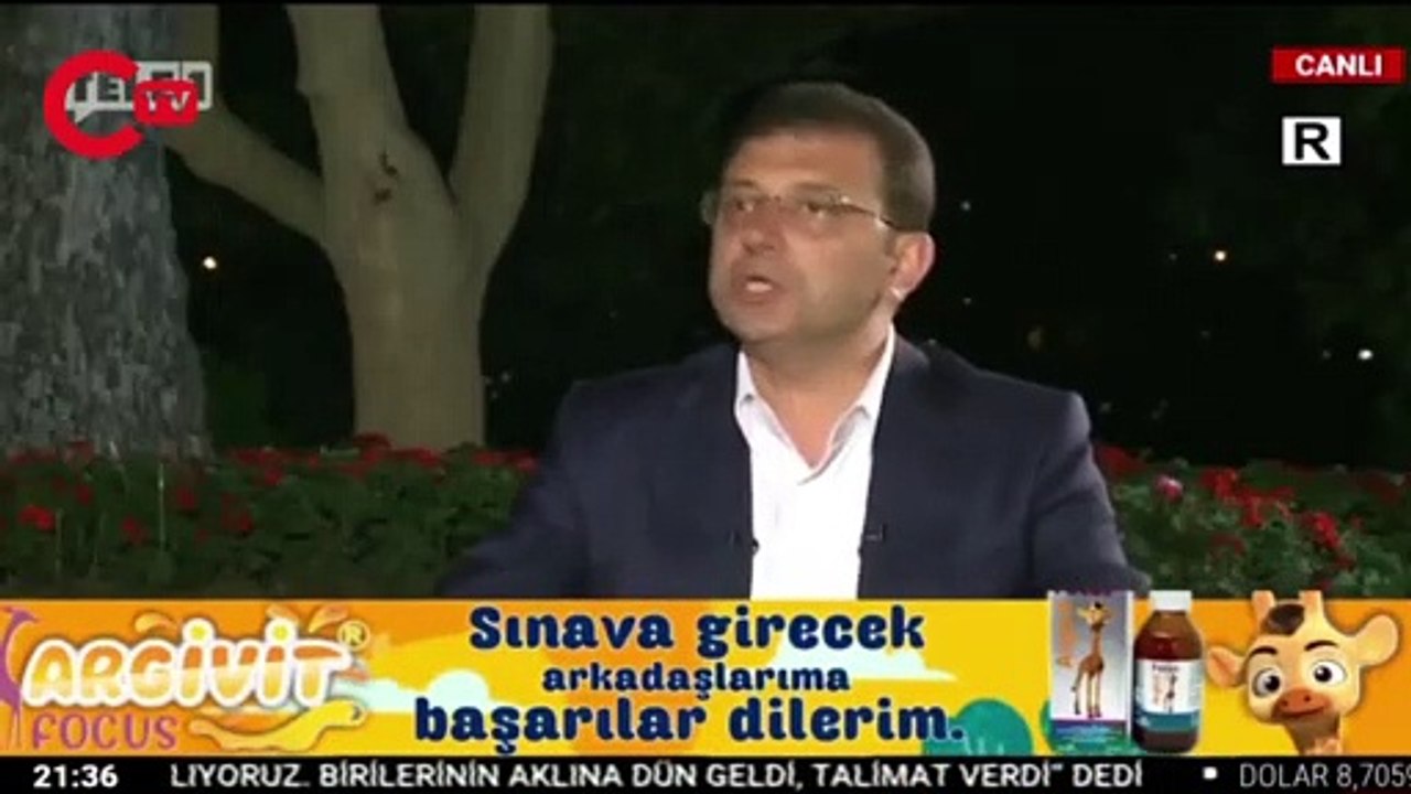 Ekrem İmamoğlu'ndan canlı yayında Binali Yıldırım'a olay gönderme