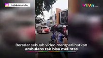 Miris! Ambulans Tertahan Iring-iringan Mobil Pejabat