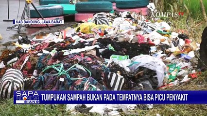 Penampakan Sampah Berserakan di Jalan Raya Sadu Soreang Sampai Keluarkan Bau Busuk