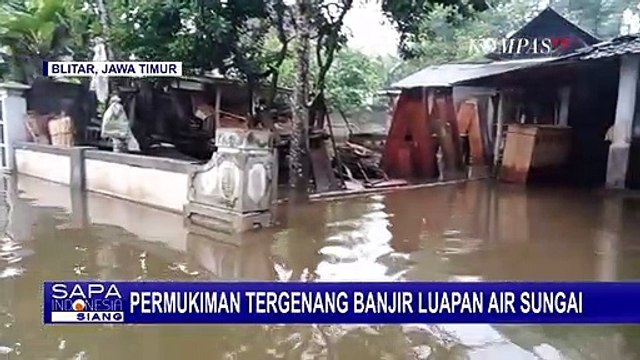 Permukiman Warga di Blitar Terendam Banjir Luapan Sungai
