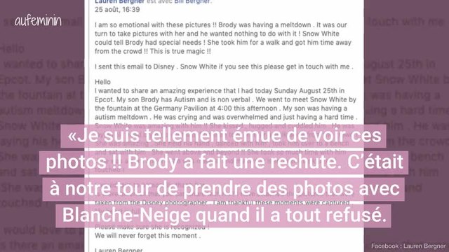 À Disney, Blanche Neige réconforte un petit garçon atteint d'autisme