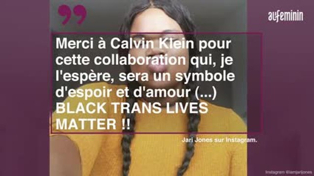 Jari Jones, mannequin trans, pose pour Calvin Klein