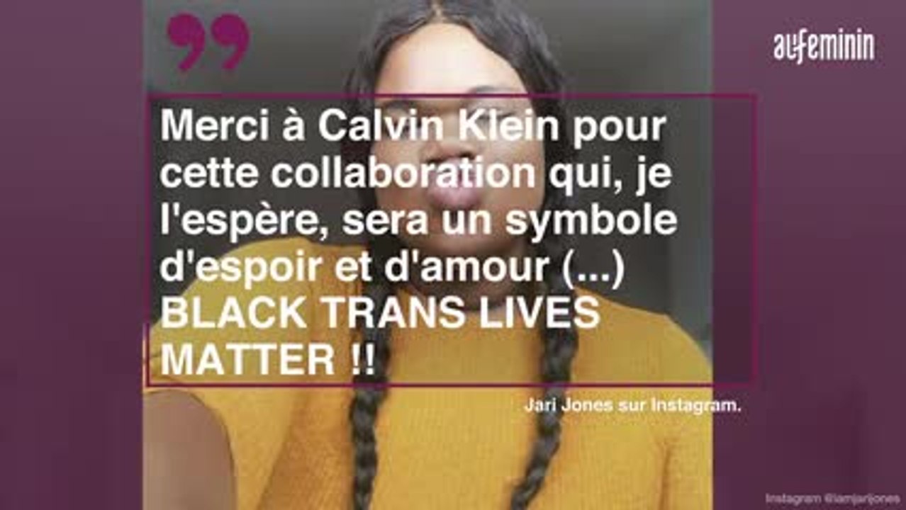 Jari Jones, mannequin trans, pose pour Calvin Klein