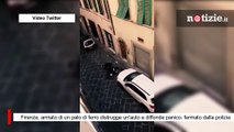 Firenze, armato di un palo di ferro distrugge un'auto e diffonde panico: fermato dalla polizia