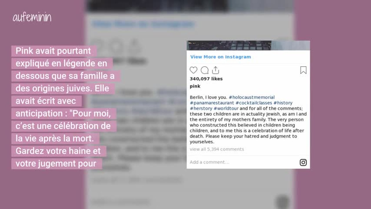 Une photo des enfants de la chanteuse Pink au mémorial de la Shoah fait scandale