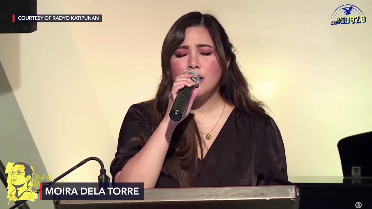 Moira dela Torre performs a song at Noynoy Aquino's wake