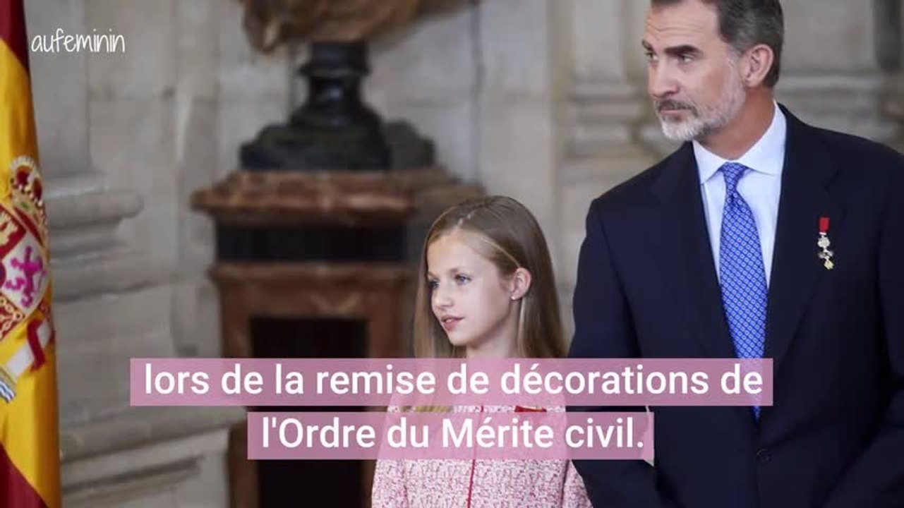 Les princesses d'Espagne Leonor et Sofia auprès de leurs parents