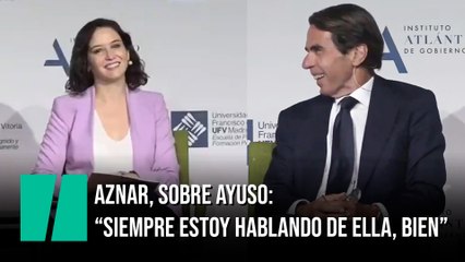 Aznar cuenta lo que le dicen de Ayuso en el extranjero y acaba partiéndose de risa