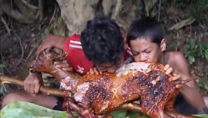 Catch Fish At Waterfall Meet The Goat Lightning Striking Take Cooking