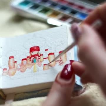 Nastia Gudkova peint en tout petit !