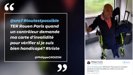 Un contrôleur demande la carte d'invalidité de l'écrivain Philippe Cro