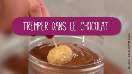 Bouchées cacahuètes et chocolat : boules d'arachides au chocolat