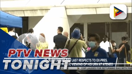 Relatives, supporters pay last respects to Ex-Pres. Noynoy Aquino during the public viewing of his urn at Ateneo