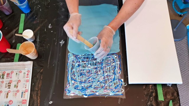 Dipped Blues #1 - Paint Pouring Tutorial - Acrylic Pouring - Abstract Art - Art Demonstration