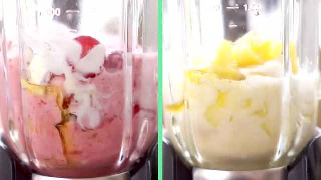 Une recette de smoothie arc-en-ciel