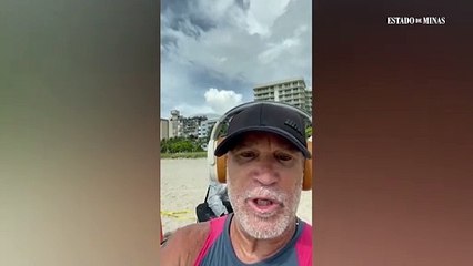 Jaeci Carvalho mostra local onde prédio desabou em Miami