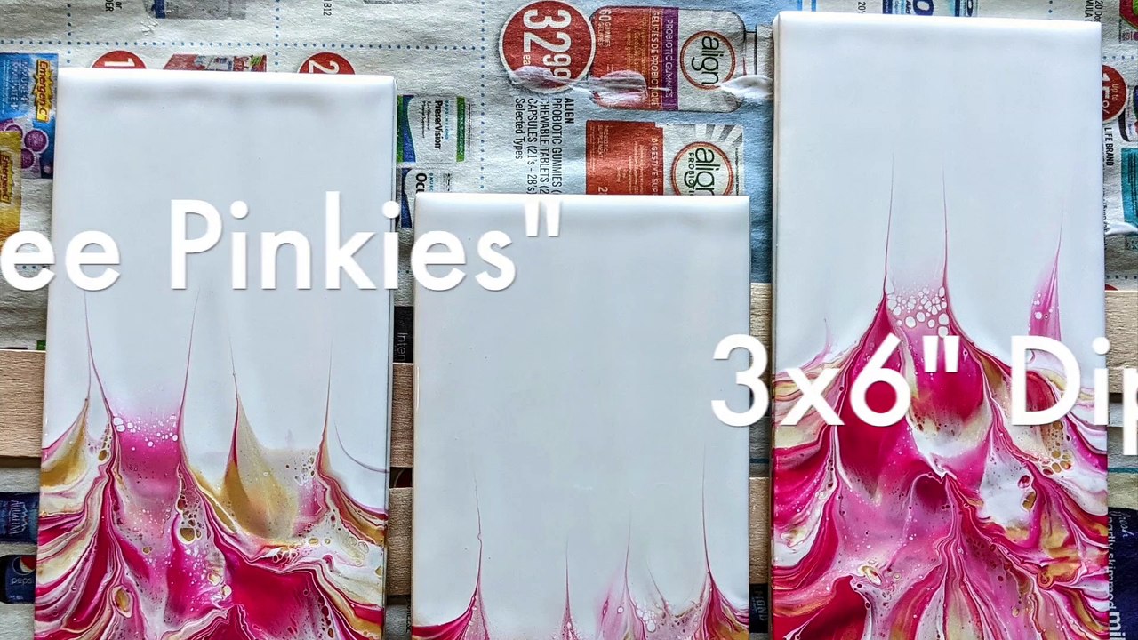 "3 PINKIES" - Paint Pouring - Acrylic Dip Painting - Abstract Art - Acrylic Pouring Tutorial