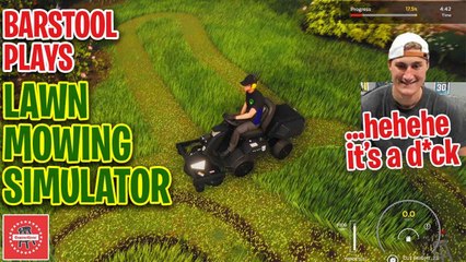 Barstool Sports Employees Get Their Inner Dad On And See Who Can Mow The Best Lawn