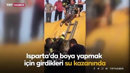 Girdikleri su kazanında bayılan iki işçi kurtarıldı