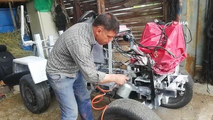 Denizlili aşçının hayali gerçek oldu, kendi traktörünü yaptı