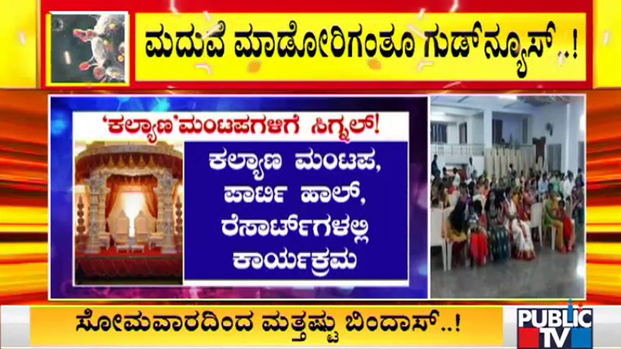 Government Gives Green Signal For Weddings At Marriage Halls, Resorts And Party Halls