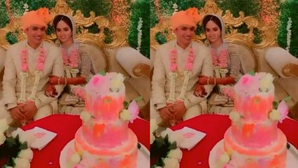 Sana Sayyad और Imad Shamsi ने अपनी शादी में ऐसे काटा केक, Photo viral | FilmiBeat