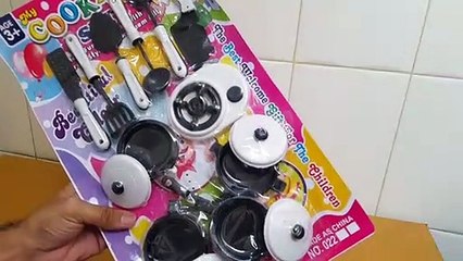 Unboxing and Review of black and white kitchen play set for kids gift