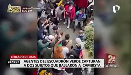 A golpes fueron capturados los delincuentes que asaltaron y balearon a cambista