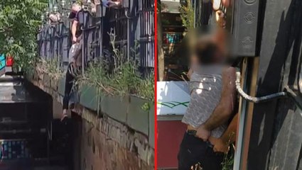 Vatandaşlarla polis seferber oldu! Köprüden atlamak üzere olan genci böyle kurtardılar