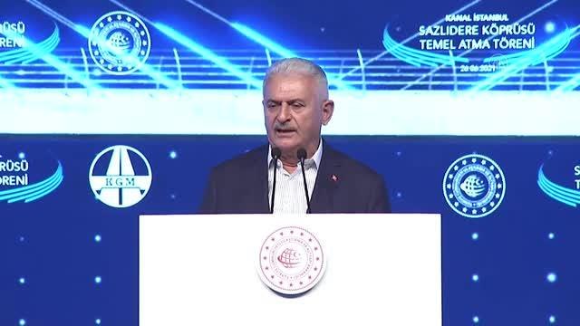 AK Parti Genel Başkanvekili Yıldırım, Kanal İstanbul Sazlıdere Köprüsü Temel Atma Töreni nde konuştu (1)