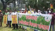 कृषि कानूनों के खिलाफ रायपुर में किसानों का प्रदर्शन