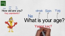 04.Learn Turkish through Turkish Lesson 3 - Asking age in Turkish