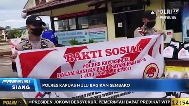 Polres Kapuas Hulu Bagikan Sembako Kepada Warga